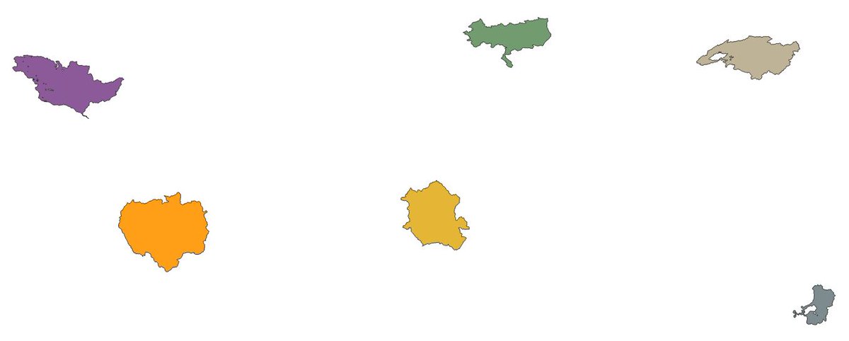 richpsharp's tweet photo. As a debugging accident I made a global map of the largest watershed in each continent.* Is this map enough context to tell which is which? (*Antarctica can get back to me when it's got liquid surface water) https://t.co/ZfaL4OfscD