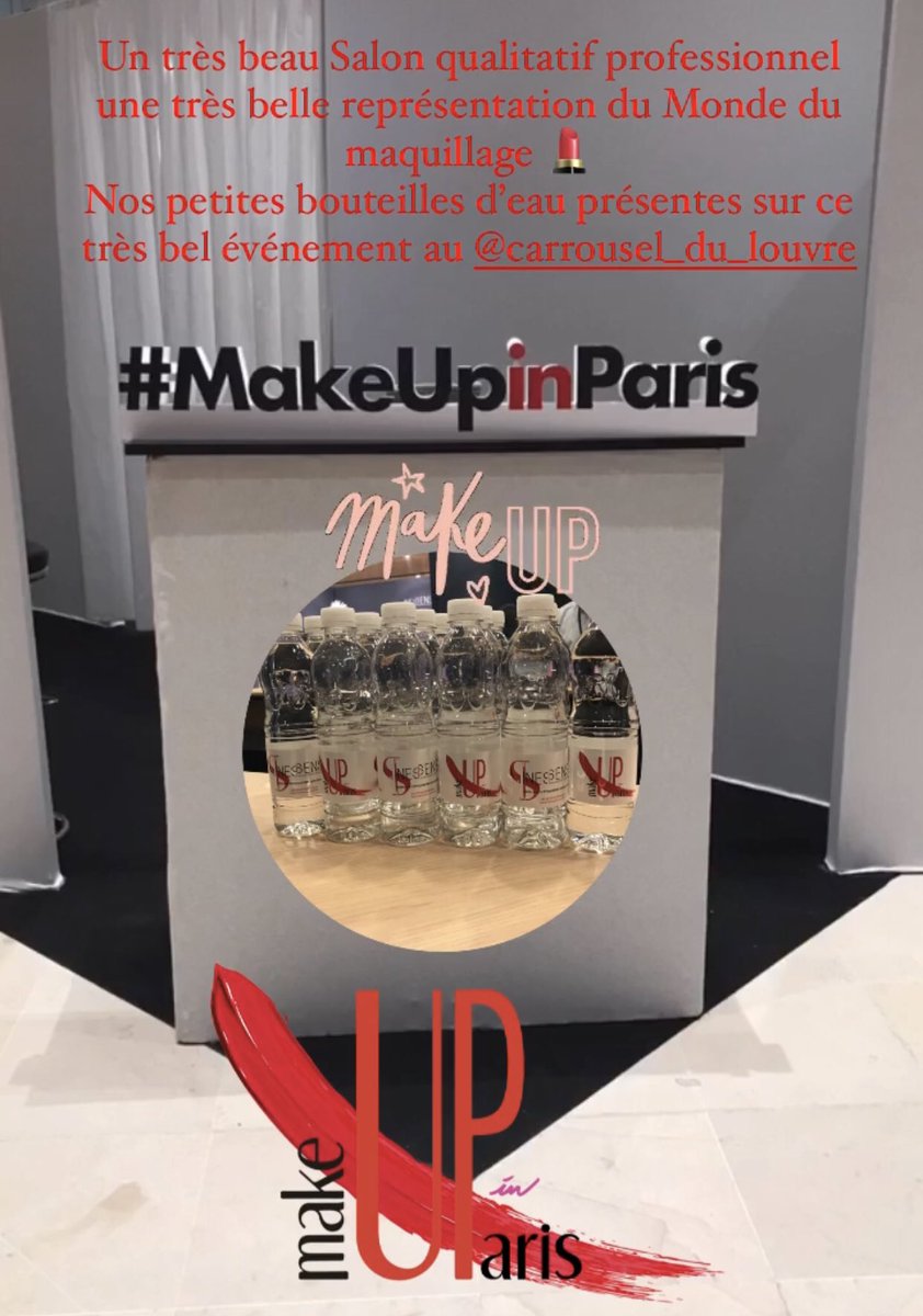 Un très bel événement dans un lieu magique, nos petites bouteilles d’eau en place #communication #eau #maquillage #makeup #salon 
#etiquette #imprimerie 
#´#personnalisation #innovation #madeinfrance #laregionoccitanie