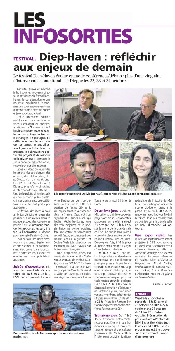 nosimpatiences's tweet photo. J-1 - L'article des Informations dieppoises signé Camille Lahrer https://t.co/rJ9pbNIKLA