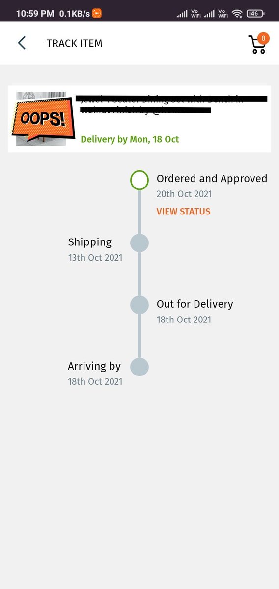 thewecken's tweet photo. @Pepperfry, so you are saying my order will be delivered in my past? https://t.co/7FpiAXFSPn