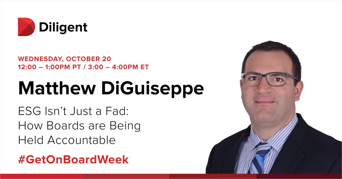 Board_Diversity's tweet photo. RT @diligentHQ: Don’t miss our VP of ESG and Research @MattDiguiseppe today during #GetOnBoard Week hosted by @_howwomenlead. #GOBWeek #BoardDiversity #GOBWeek2021 #DiversifyBoards #ESG https://t.co/JgQhLXdGXj
