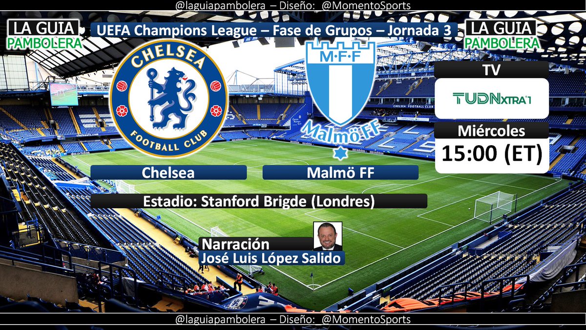 HOY: #ChampionsLeague 🇺🇸 #TuChampions <a href="/ChelseaFC/">Chelsea FC</a> <a href="/Malmo_FF/">Malmö FF</a> por <a href="/TudnXtra/">TUDNXtra</a> 1 con <a href="/jllopezsalido/">📸 @JoseLuisLopezSalido</a> (14:50hrs ET) #VivimosTuPasión