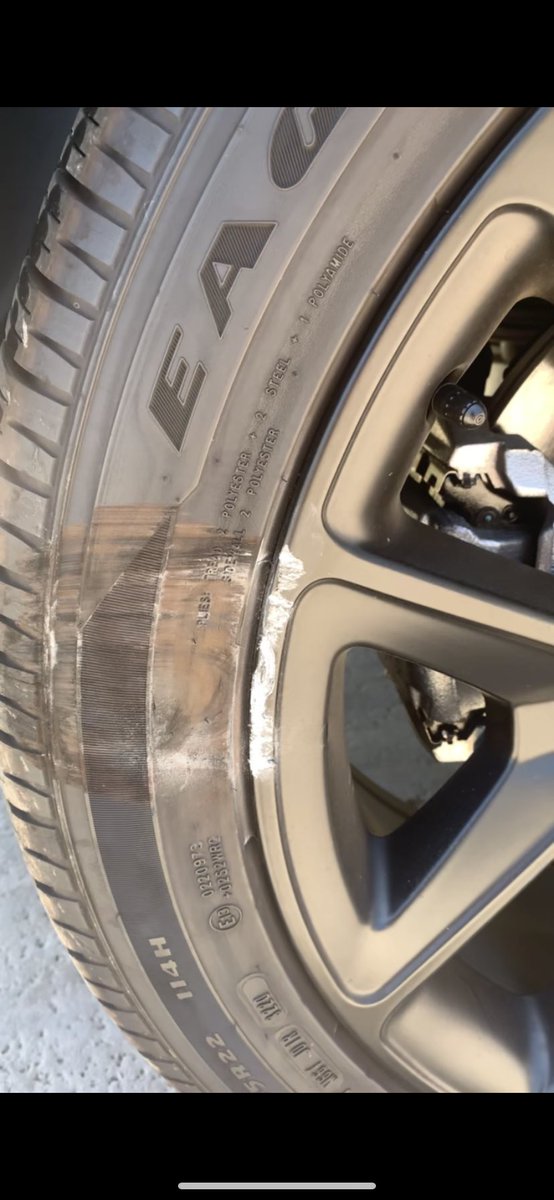 ampdup's tweet photo. @DelTaco Thanks for the $5 Del Taco 🌮 voucher to fix our damaged rim on our brand-new car due to the poorly set-up drive thru during construction. It was impossible to get through without damaging our truck. Also, when we tried to reply, the follow-up form says “Page Not Found.” https://t.co/zaEx8UX6Ud