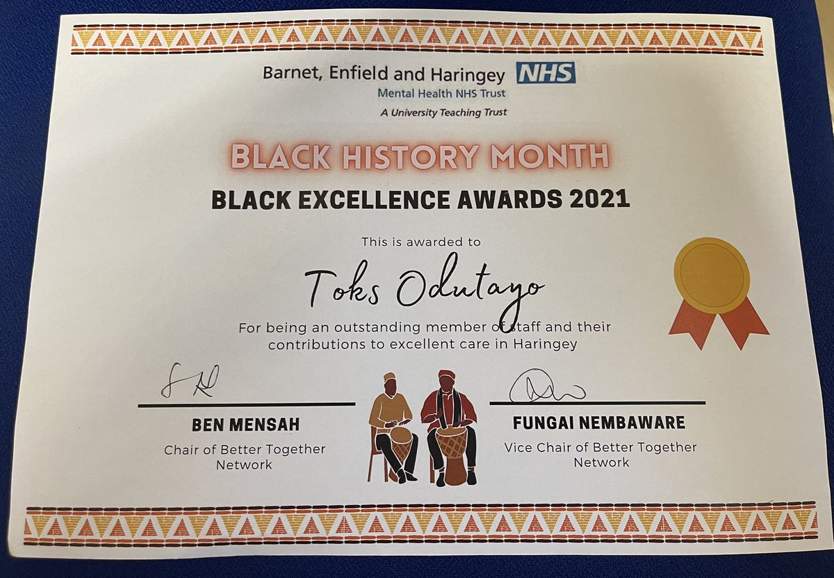 Toks O (she/ her/ hers) (@tokunbotweetz) on Twitter photo It’s not every day that your #BlackExcellence is celebrated and recognised (beyond the man in the mirror 😉) so this truly means a lot!
Thanks so so much <a href="/MindyCCox/">Camilla Cox</a> @BEHMHTNHS It’s not every day that your #BlackExcellence is celebrated and recognised (beyond the man in the mirror 😉) so this truly means a lot!
Thanks so so much <a href="/MindyCCox/">Camilla Cox</a> @BEHMHTNHS
