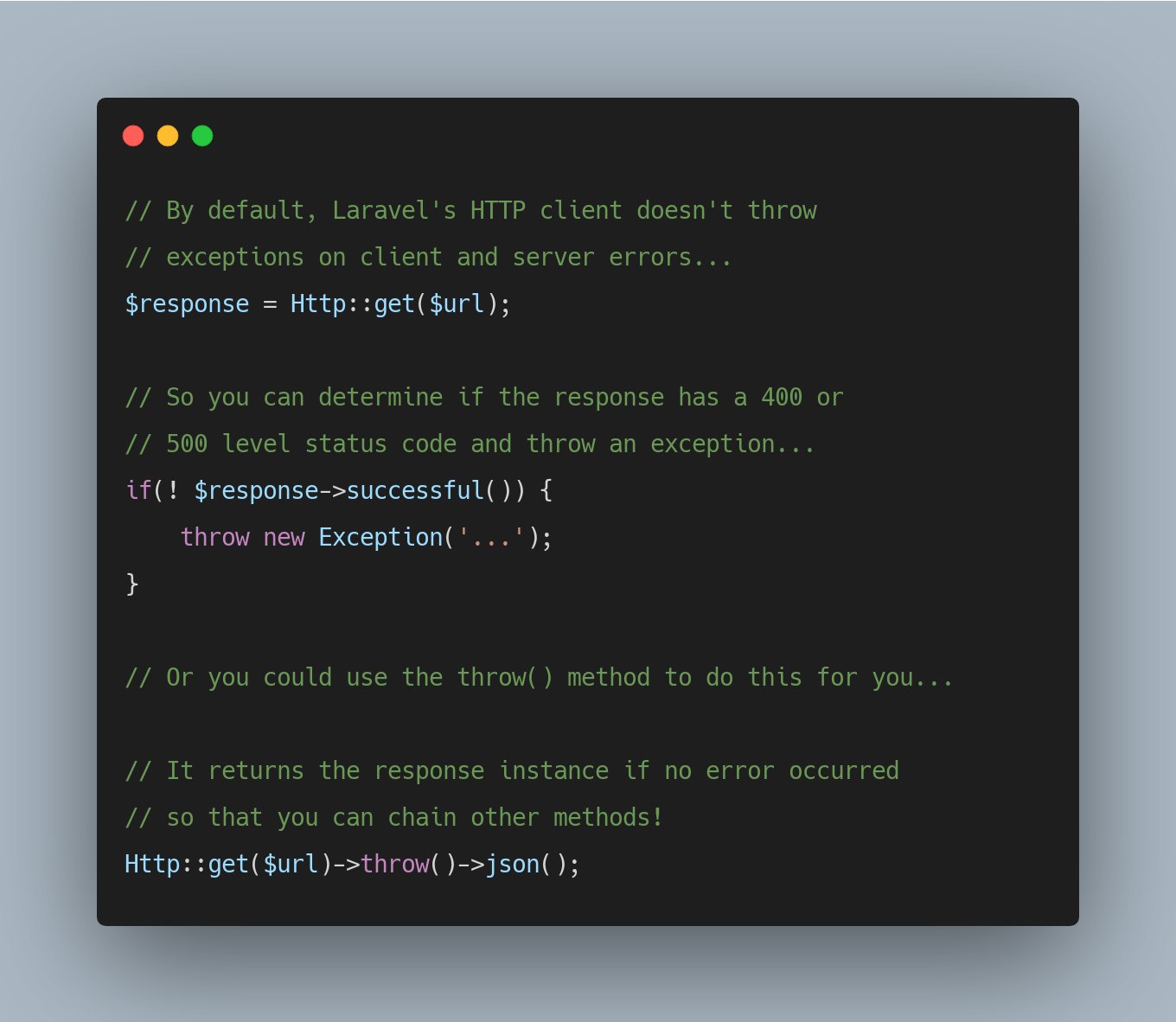 Return exception error message into a variable Laravel - Stack Overflow