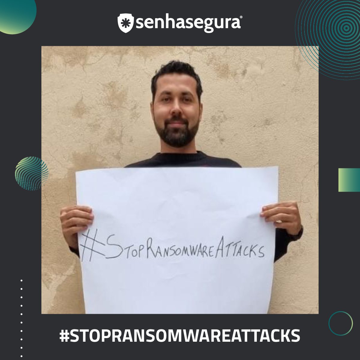 segura_security's tweet photo. senhasegura launches the campaign #stopransomwareattacks to raise the awareness of users and organizations to enforce cybersecurity and prevent this kind of attack from taking place.
https://t.co/DFwOLtc2R2
@ademirdiniz
#cybersecurity #ransomware #cybercrime #senhasegura https://t.co/lVXTwtzWEq