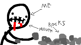 pisswrinkle's tweet photo. @LemonLover699 ILLUSTRATED IS ME EATING ROCKS TO SHOW HOW MUCH I LOVE EATING ROCKS https://t.co/Rve86wCbsU