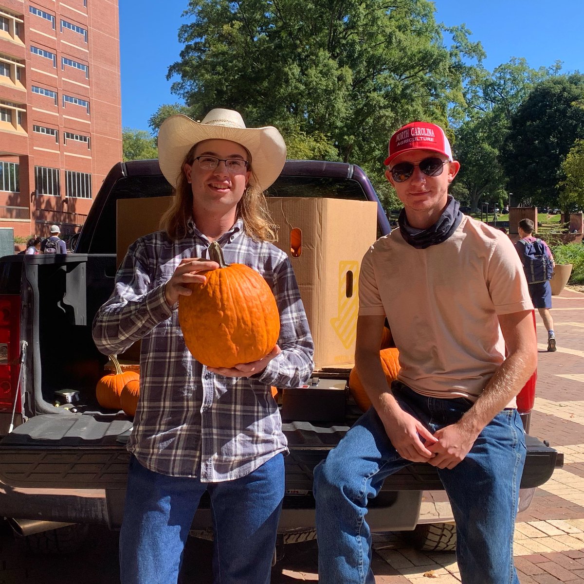 Are you a pumpkin carver or baker? 🎃 Either way, pick up your #homegrown pumpkin from <a href="/aawncstate/">Alpha Zeta NCSU</a> in the Brickyard this week. <a href="/NCStateCALS/">NC State College of Agriculture and Life Sciences</a>