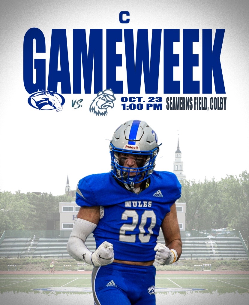 Colby_Football's tweet photo. The Mules are home again this weekend! Come and show your support #MuleMade #SaddleUp https://t.co/PAOfp9RN0h