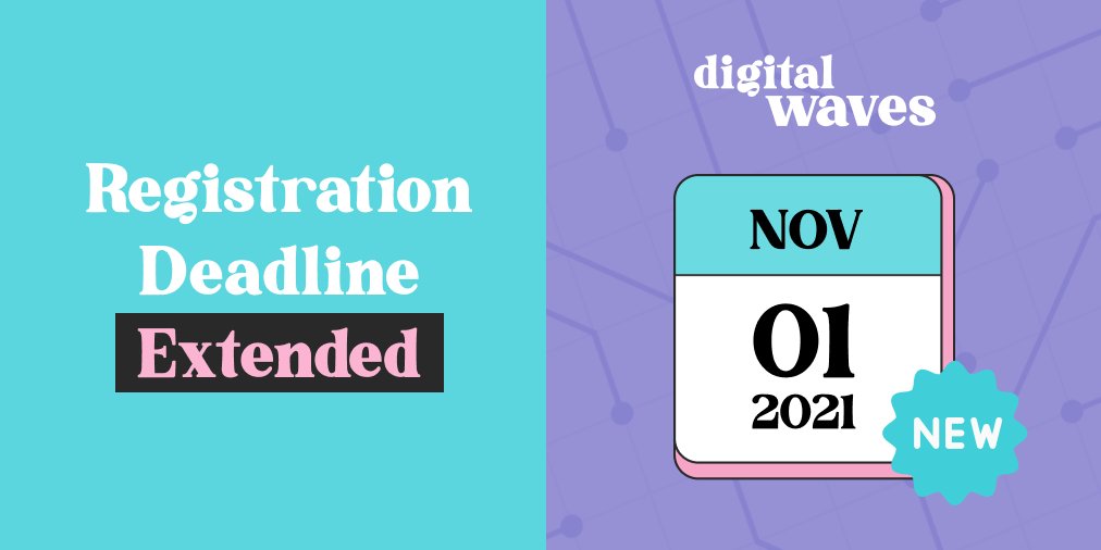 🎉  By popular demand registration for our 2021 experience has been extended to November. Our free workshops and amazing prizes are open to girls and gender-diverse youth living in NL, ages 13-18. Visit our website to learn more or register today! digitalwavesnl.ca/contest-2021