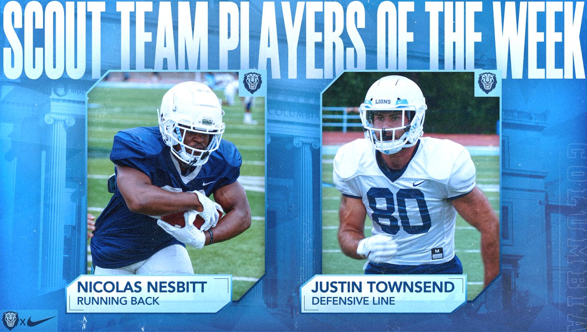 Columbia Football (@culionsfb) on Twitter photo Congratulations to <a href="/NicolasNesbitt/">Nicolas Nesbitt</a> and <a href="/JTtown36/">justin townsend</a> on being named scout team players of the week!
#CUinNYC | #OnlyHere Congratulations to <a href="/NicolasNesbitt/">Nicolas Nesbitt</a> and <a href="/JTtown36/">justin townsend</a> on being named scout team players of the week!
#CUinNYC | #OnlyHere