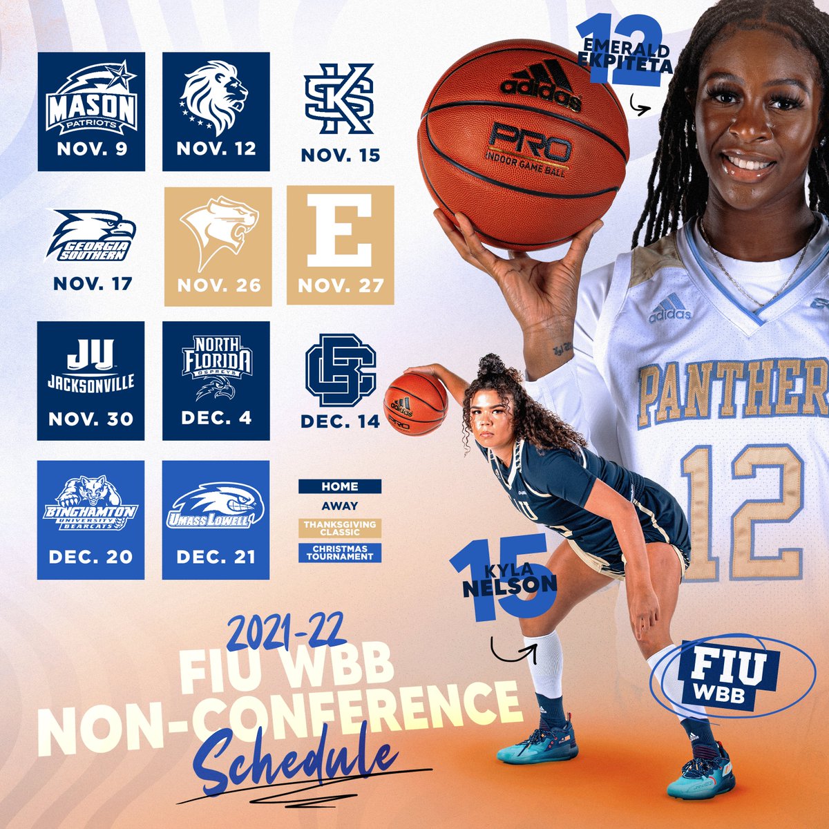 FIUWBB's tweet photo. It's finally here 🎉 Our 2021 schedule is out 👀

We ready for some basketball 😤

🗞 Full release: https://t.co/Z5TEAdkZ9J

#PawsUp 🐾 | #PantherPride https://t.co/w6eY8FObqT