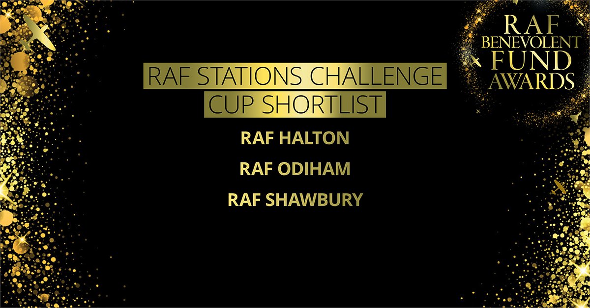RAFBF's tweet photo. Our shortlisted nominees this year for the RAF Stations Challenge Cup at our annual RAF Benevolent Awards are @RAFHalton , @RAF_Odiham and @RAF_Shawbury. We will be announcing all winners on tomorrow, see the full shortlist here: https://t.co/NOtXazlngQ https://t.co/hLUM3GbHIj