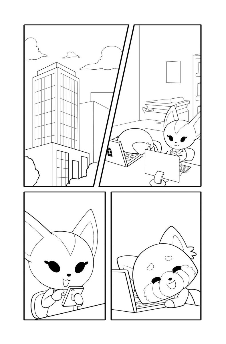 Abby_Starling's tweet photo. IT'S OUT TODAY!!! 🔥 Here's a peek at some of the inked pages I drew for the Aggretsuko Super Fun Special! 

I had an absolute blast on this book and it feels so surreal knowing it's now out in the wild. If you pick one up make sure to send photos and tell me what you think!! 💖 https://t.co/YEsVpyxCHo