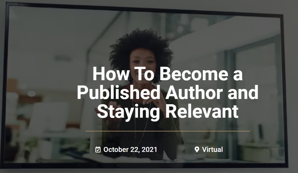 Ms. St. John will share how she became a published author and how she’s managed to stay relevant. She will discuss the differences between traditional and self-publishing 
 and how she connects, markets and reaches her audience. ow.ly/LGi750GrawB

#publishing