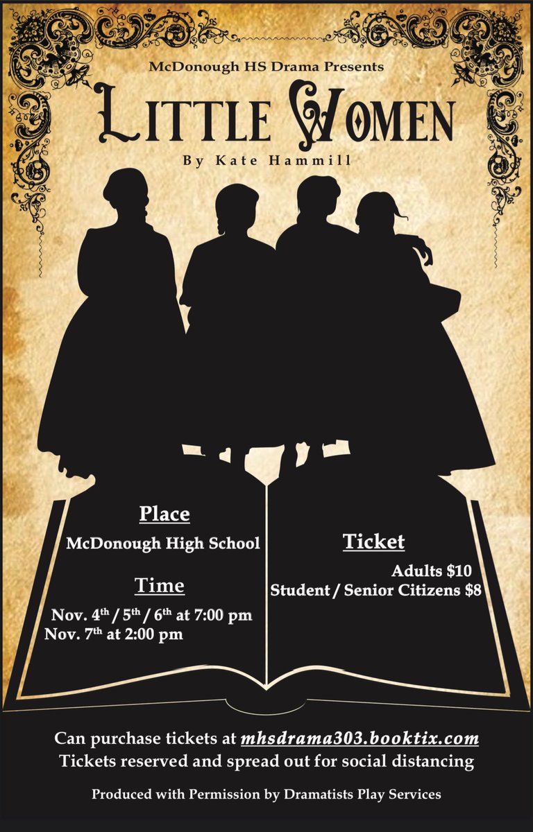 Finally ... returning to the stage and it feels so good . Travel back with us to a simpler but similar time . Tickets on sale now ! Two casts for the main leads ( check when friends are performing !) <a href="/_NPTheatre/">North Point Theatre</a>  <a href="/TheatreWestlake/">Westlake Theatre</a> @ <a href="/McDonoughHS/">McDonough H.S.</a> @ <a href="/SCHS_Performing/">SCHS Performing Arts</a> <a href="/FineArtsCCPS/">Charles County Public Schools Fine Arts</a>