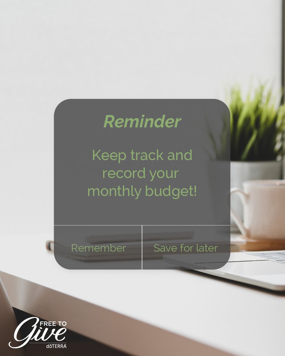 doterra's tweet photo. Creating a monthly budget is the first step on your journey to becoming financially free. 💸
Download a free budget template at https://t.co/fmrg9YvoJy
#doterra #essentialoils #doterrabiz #sharingdoterra #freetogive https://t.co/RHpA7euJWy