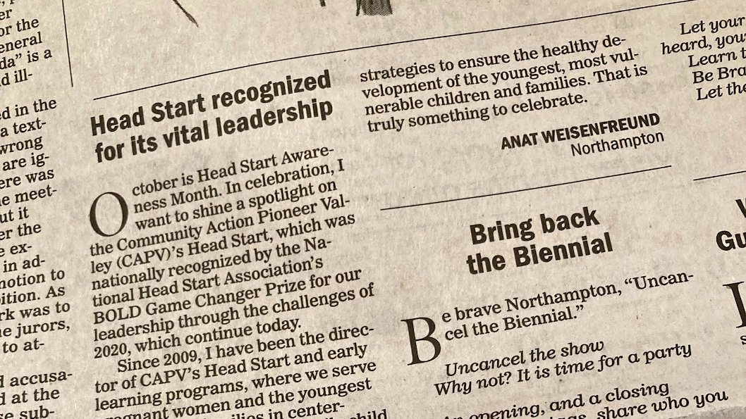 NatlHeadStart's tweet photo. Caught #HeadStartBOLD winner @knirps46 of @capioneervalley in the @DailyHampGaz! #HeadStartAwareness

"... we are using all possible strategies to ensure the healthy development of the youngest children. That is truly something to celebrate." https://t.co/1Sga9FGb2v https://t.co/wS2OymAix3