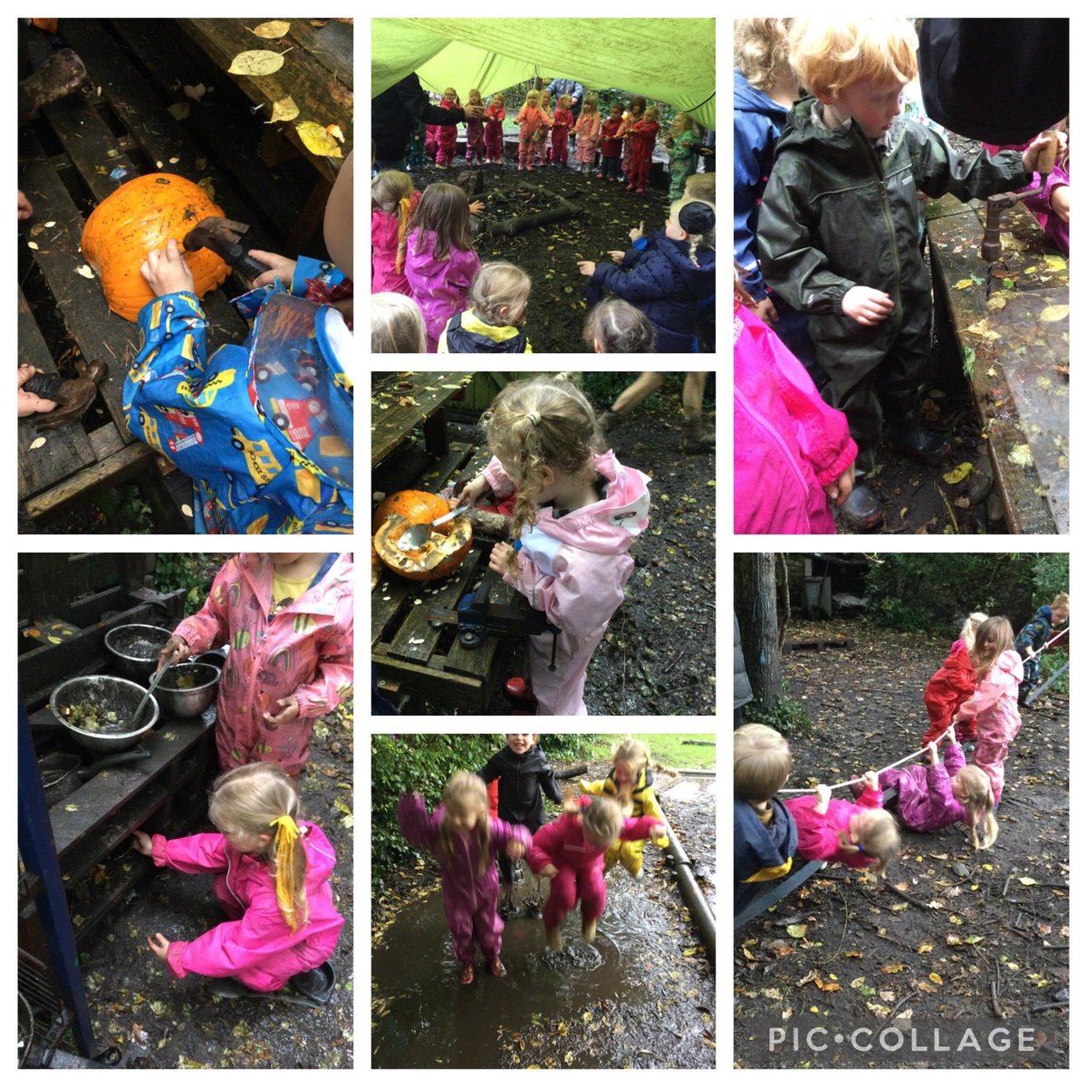 whalley_ce's tweet photo. EYFS have had a fabulously fun Scarecrow Day! We’ve designed wedding dresses, made scarecrow biscuits, played roll-a-scarecrow and then had a very muddy visit to Forest School! #MakeLearningFun #EYLearning #Autumnvibes #TheScarecrowWedding https://t.co/y8jhDaFDH4