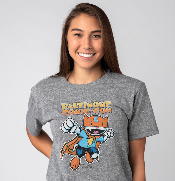 johnbgallagher's tweet photo. Baltimore Comic-Con Exclusive Max Meow Shirt! There are just 2 days until BCC21, and not only will the Cat Crusader be on the show program, there is an EXCLUSIVE BCC Max Meow shirt for sale-- this weekend only! @baltimorecomics @RHKidsGraphic @RHCBEducators https://t.co/ryZAqCqm6t
