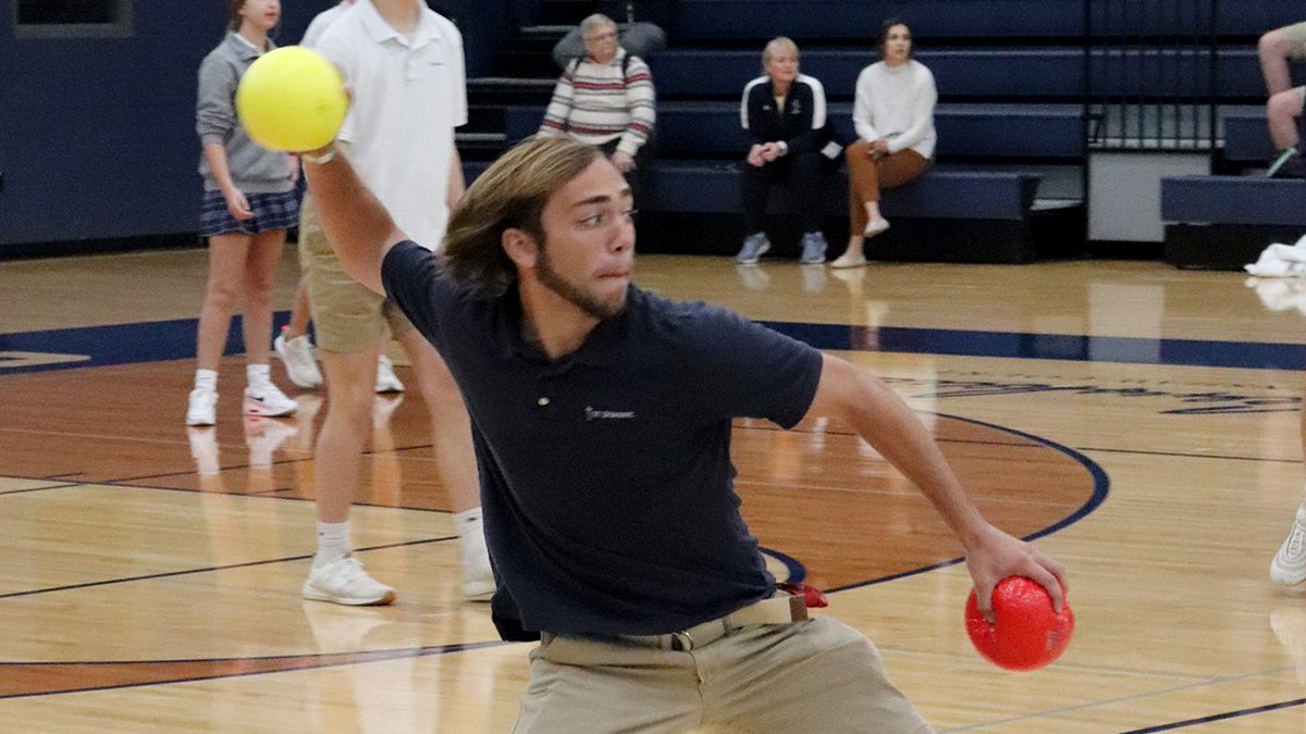 StDominicHS's tweet photo. The St. Dominic House dodgeball tournament wrapped up today during Family Time. House Dignitas won the championship by virtue of the victory over House Temperentia. https://t.co/fY1fEToQIk