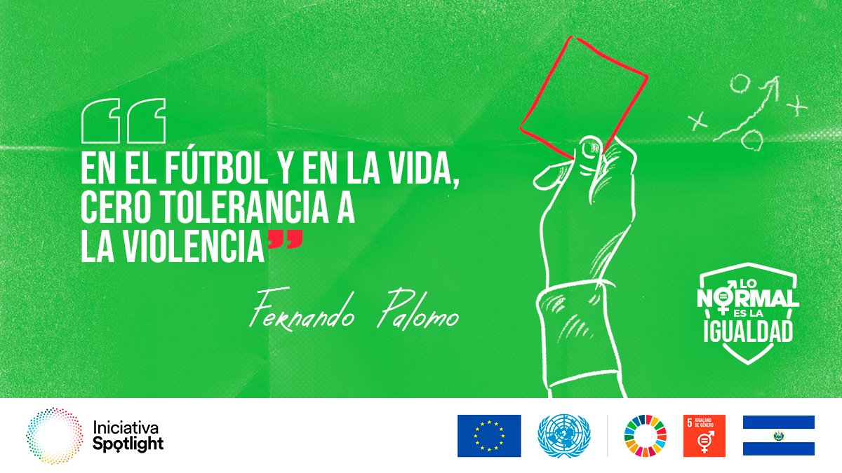 ONUElSalvador's tweet photo. En este partido NO se permite ningún tipo de violencia física, verbal, sexual, económica y psicológica, ¡juega limpio! Pongamos fin a la violencia contra las mujeres,
¡cero tolerancia a la violencia!
#LoNormalEsLaIgualdad #SpotlightSV
#FernandoPalomo #SpolightFinALaViolencia https://t.co/lHsu0uuzDV