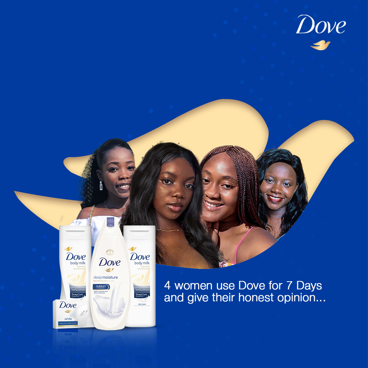 DoveGhana's tweet photo. #HeyObaaa, @saa_hene, @QuistDzifa, @akua_ohenewaaa and @akuvi_ will be using Dove for 7days. Join us on the journey and let’s answer all your questions, because you know, #DoveCares. https://t.co/FVT8MQAARf