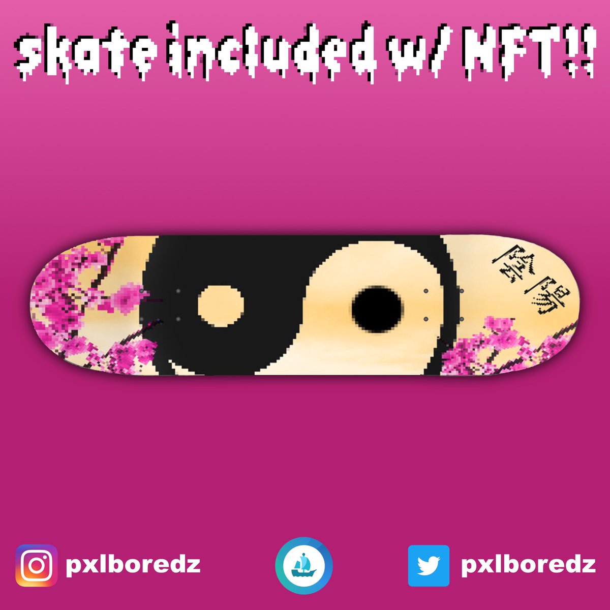 Pxlboredz's tweet photo. Get an actual #skateboard w/ purchase of a #pxlboredz #NFT ‼️

Oh and did I mention 10% of NFT sales go to #theskateparkproject charity 🙏🏼

🛹🛹🛹

#NFTshilling #NFTCommmunity #NFTartist #skatboarding #NFTGaming #bitcoin #Polygon #ETH #skateboarding #DeFi #nftcreator #Metaverse https://t.co/ismtq06IFO