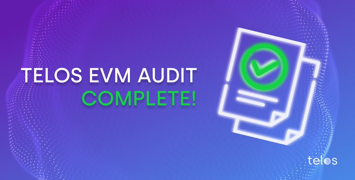 We’re proud to announce that the #Telos EVM’s audit is officially complete! ✅ <a href="/sentnl_io/">Sentnl.io</a> will send us their certificate by the end of the week. 
This is an incredibly exciting moment for the Telos ecosystem, as this is the final milestone before the #EVM #mainnet goes live! 💥🚀