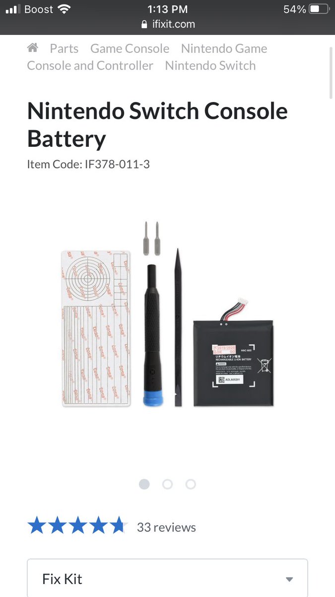 WinTheKidd's tweet photo. @peachlancia My girls switch is doing the same thing so I’m buying this lil kit here for 40$ and I’m gonna try n replace that battery https://t.co/YFtv2rd2gc