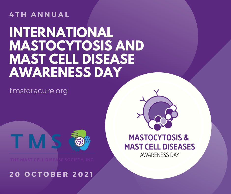 Today is International Mastocytosis & Mast Cell Diseases Awareness Day. This day brings awareness to these #rarediseases that affect skin, bone marrow & internal organs in people of all ages. #mastcell #mastocytosis #mastcellawarenessday 
@MastocytosisCA  @MCDiseasesUnite