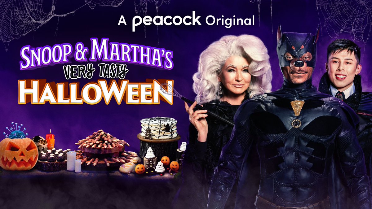 Let’s get spooky. Prepare your tastebuds for Snoop &amp; Martha’s Very Tasty Halloween, streaming soon on <a href="/PeacockTV/">Peacock TV</a>!