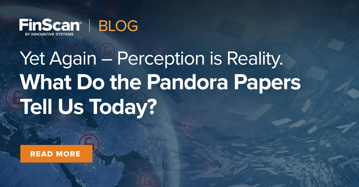 FinScan's tweet photo. What do the Pandora Papers mean for the future of UBO due diligence, and how might that affect your compliance program? Read our blog: https://t.co/wtvWB54UjI and join our webinar: https://t.co/BkHd8isXrz https://t.co/DIEZsuQ8cQ