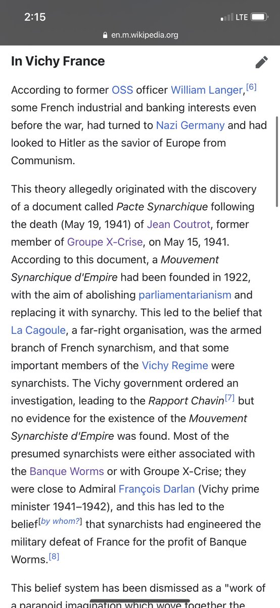 DavidTaormia's tweet image. Rule by a secret elite.
The word #synarchy in French/Spanish to describe a #shadow government or #deep #state, a form of government where political power effectively rests with a #SecretElite, in contrast to an oligarchy where the elite is or could be known by the public.
#XCrise