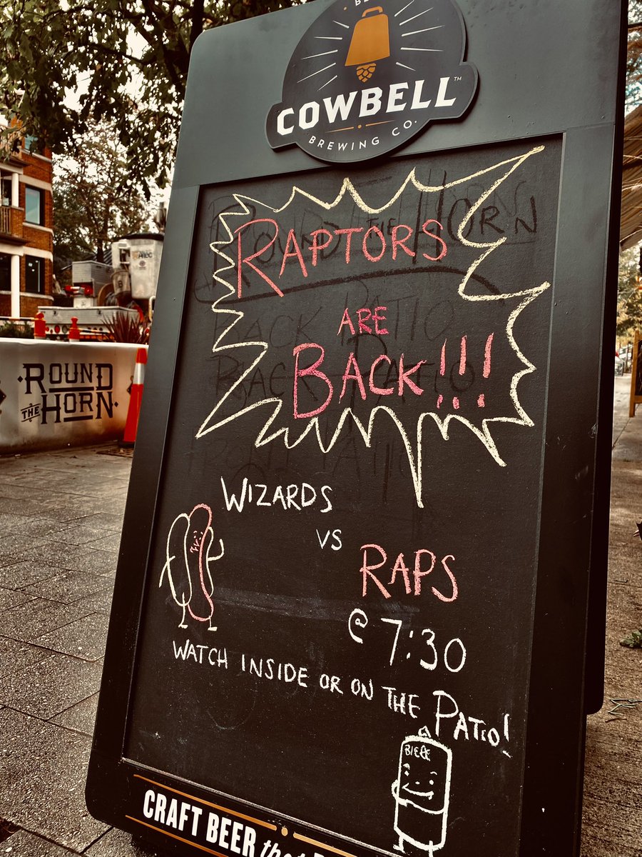 The wait is finally over! Come watch the #Raps take on the Wizards tonight at 7:30 inside or on our back patio! #roncy #WeTheNorth #Raptors #NBA #craftbeer