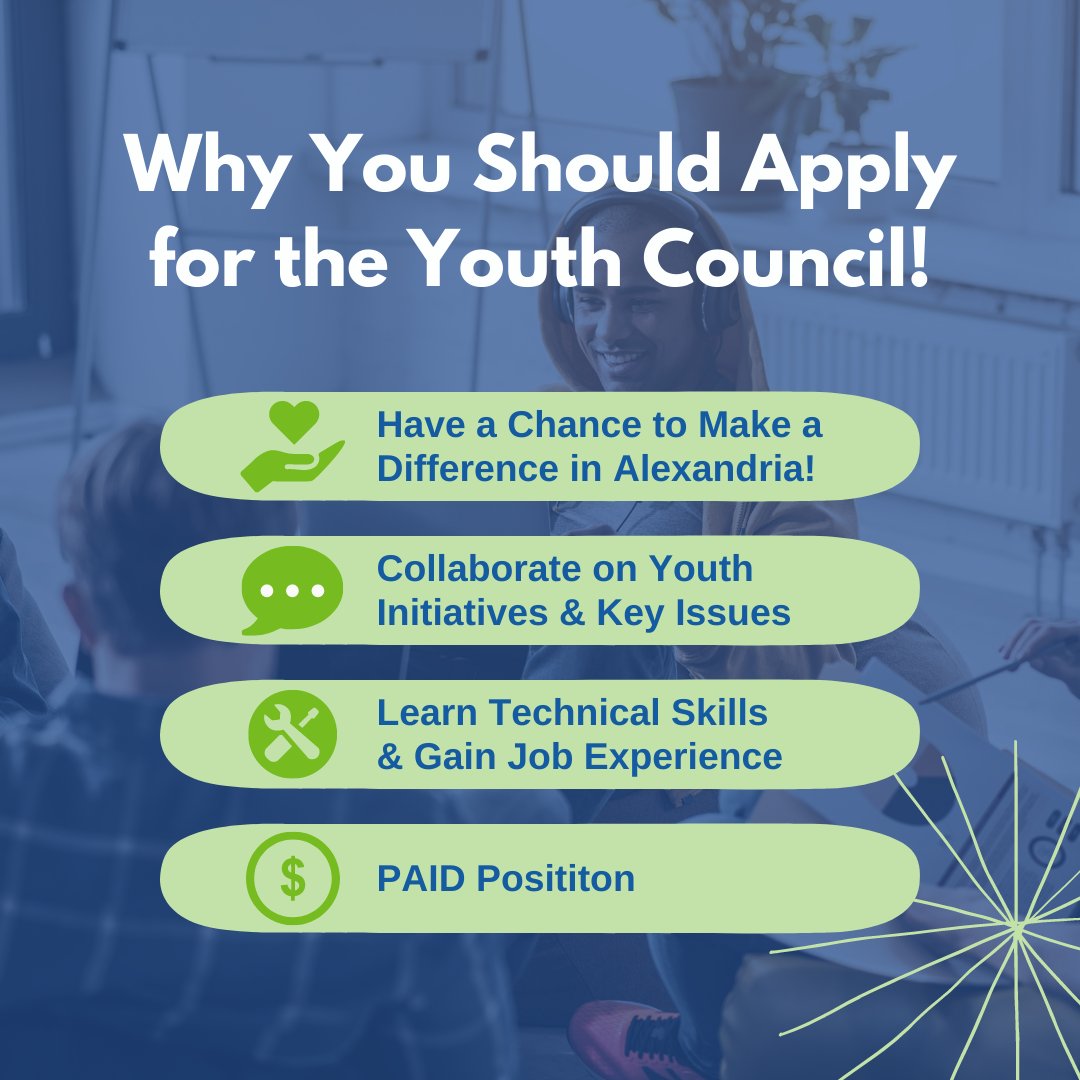 AlexTeenLife's tweet photo. Calling all high school aged youth in Alexandria interested in making #keydecisions that will address issues in our community! ACT for Alexandria is accepting applications for the #ACTYouthCouncil. Applications are due November 1. Learn more and apply at https://t.co/2BsW7cN22F https://t.co/ewXsQcKqVC