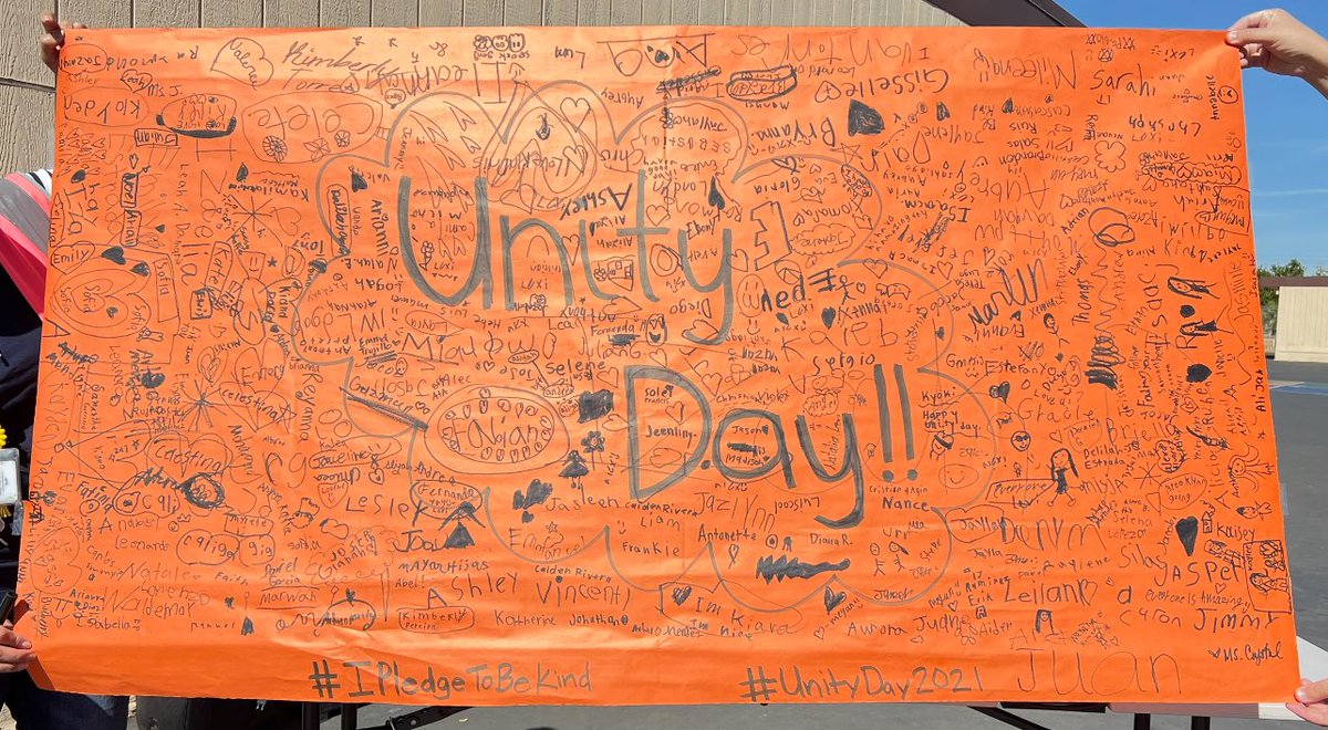 PtaPorter's tweet photo. So proud to see all our Patriots make the pledge to be kind! 🧡#IPledgeToBeKind #UnityDay2021 #PorterRocks https://t.co/bn8GwtDIRZ