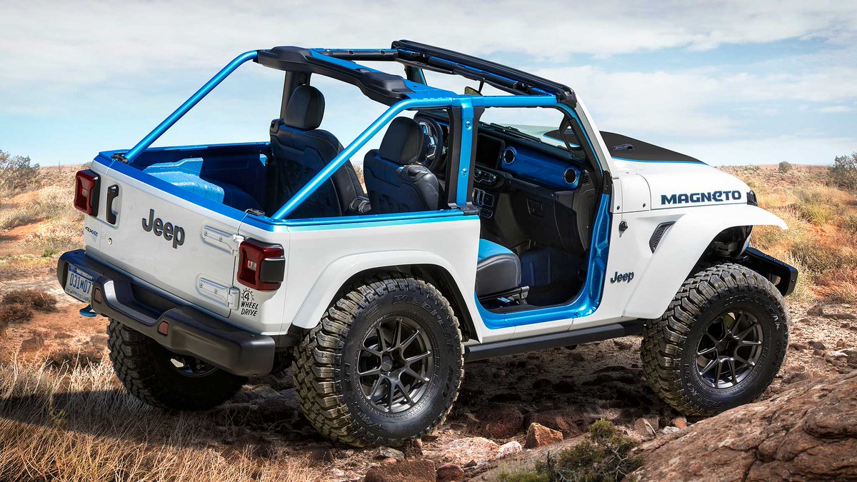 ForgelineWheels's tweet photo. Welcome to the future. The all-electric #jeep #wrangler #magneto takes the volts off-road with #forgeline #GS1R #openlug! https://t.co/IR1pYUqcSf https://t.co/AN9GPmrk8X