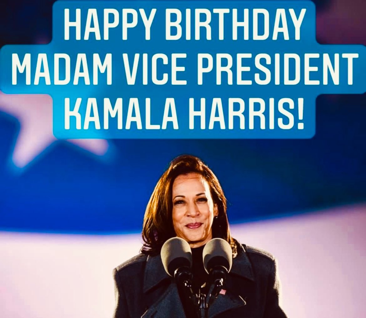 Join me in wishing Madam Vice President Kamala Harris a very Happy Birthday. Yes Mam VPOTUS!       