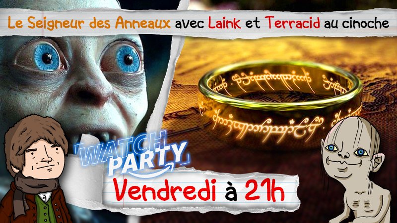 WankilStudio's tweet photo. RETOUR DES LAINK ET TERRACID AU CINOCHE ! 🍿

Vendredi 22/10 à 21h, on regarde "Le Seigneur des Anneaux" avec vous en live sur @PrimeVideoFR
Vous aurez la possibilité de choisir celui qu'on regarde grâce à un sondage 🗳️

On vous donne les infos pour participer en dessous ⤵️ https://t.co/fb5mNZHHVw
