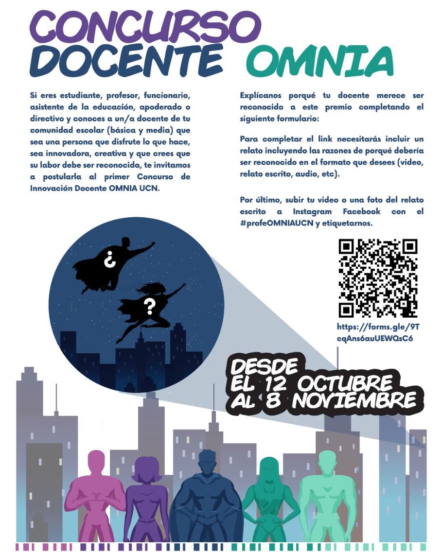 omnia_ucn's tweet image. Comenzamos la búsqueda del o la #ProfeOMNIA2021

Si conoces a un/a docente que disfrute lo que hace y sea una persona innovadora, creativa y crees que su labor debe ser reconocida, postúlalo/a completando el siguiente formulario forms.gle/Q4mXfmHFS1z4PJ…

¡Esperamos sus propuestas!