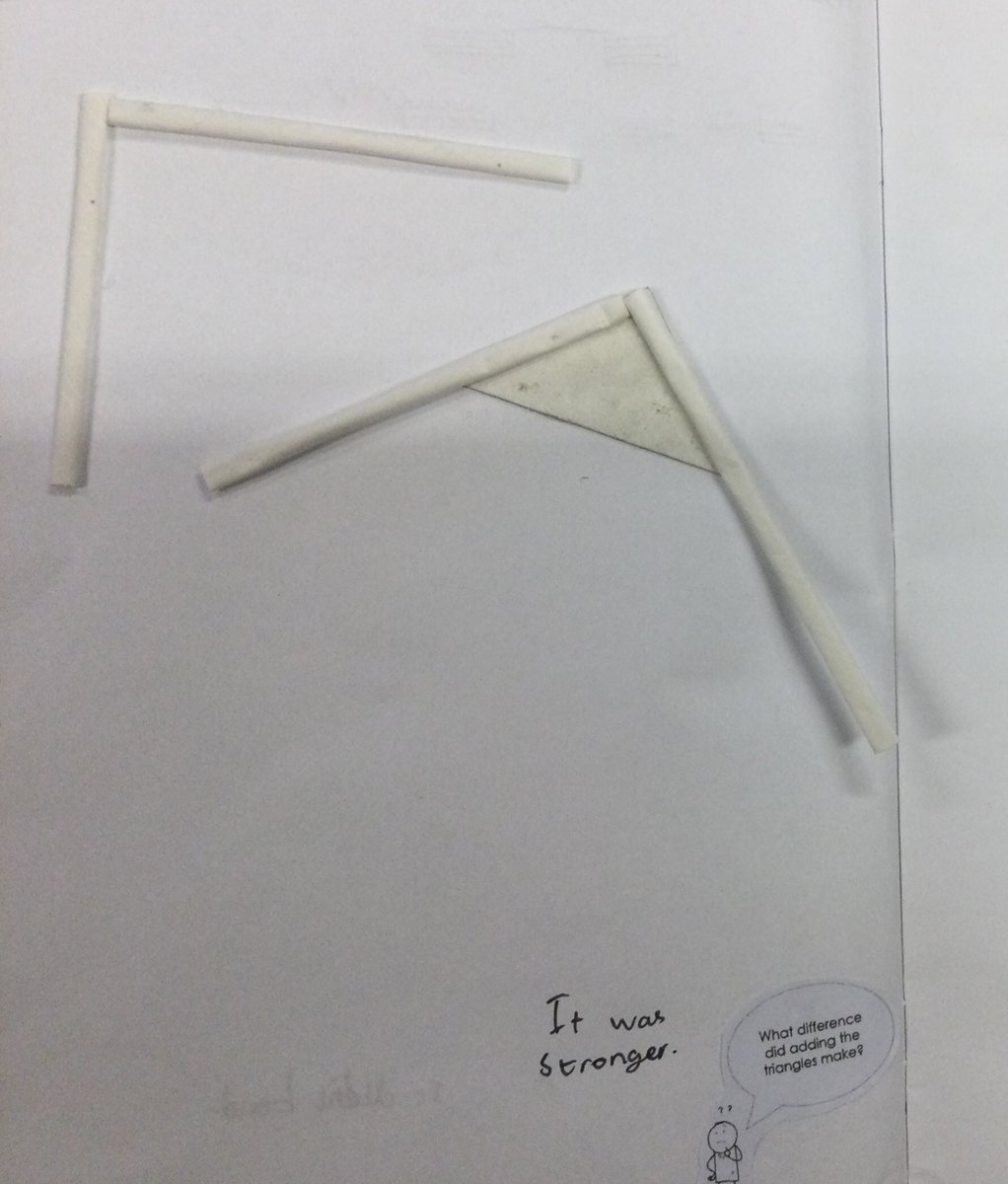 LSTClass09's tweet photo. Investigating triangulation #STPSDT #framestructures #strengthen #reinforce https://t.co/HSgYyuVHKT