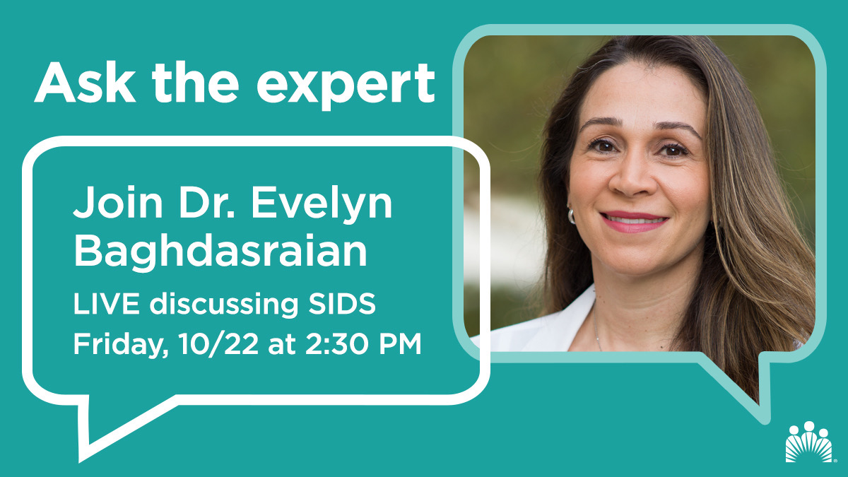 KPWHVC's tweet photo. #sidsawarenessmonth, join us live on Instagram this Friday at 2:30pm with our Kaiser Permanente Woodland Hills pediatrician Dr. Evelyn Baghdasraian to discuss #sids. https://t.co/0ZeQbnTdO2 https://t.co/OBaRguxJNw