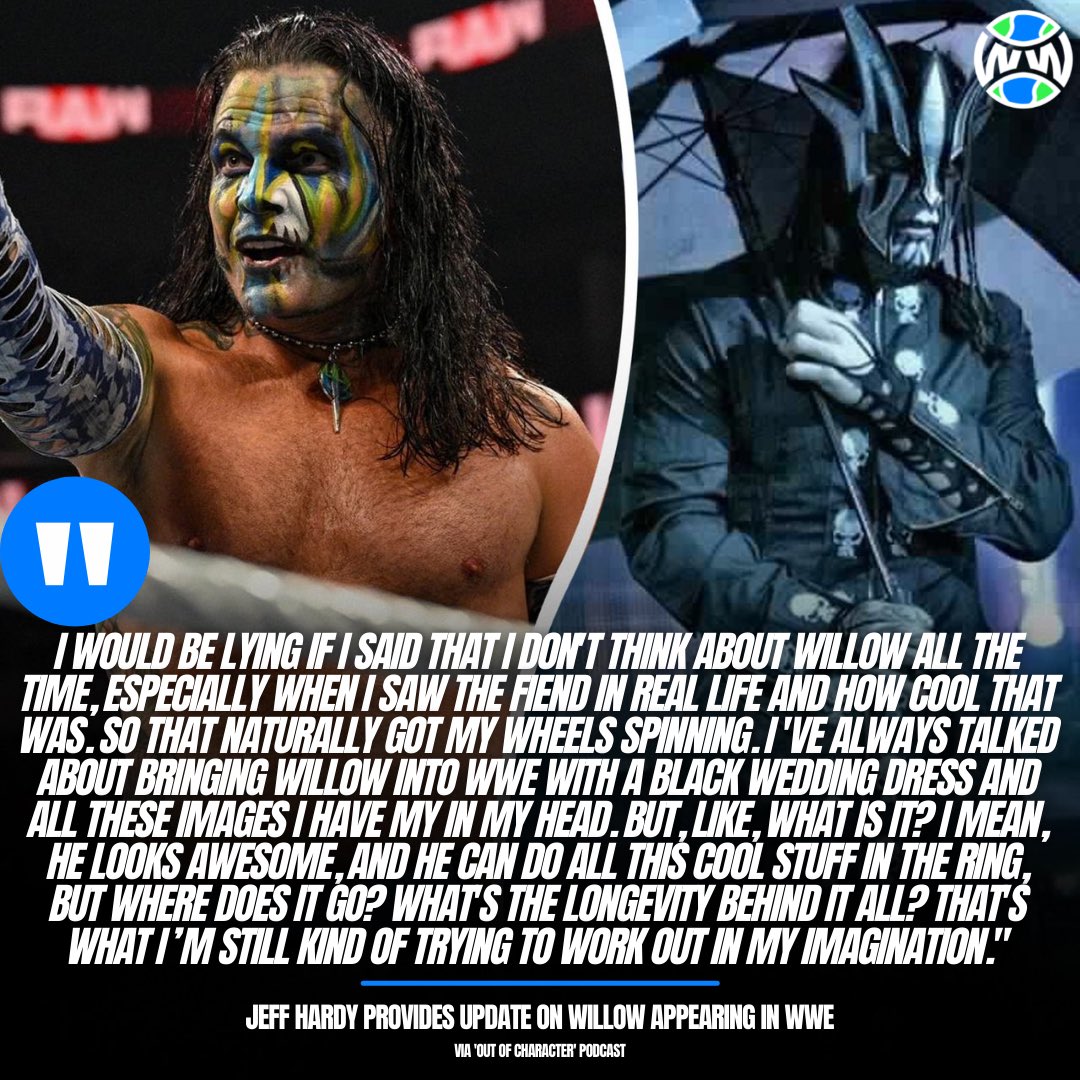 RT @WrestlingWCC: Jeff Hardy provides update on Willow coming to WWE https://t.co/Y5RBBt9b4s