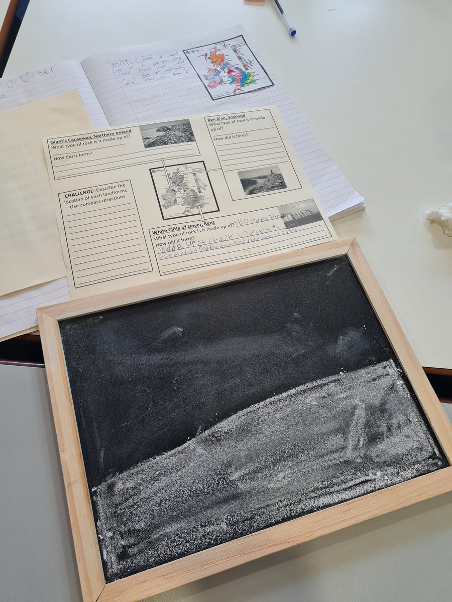 ASFAslc's tweet photo. Great Geography work from our Y7 SLC. They even got the opportunity to draw The White Cliffs of Dover on chalk boards @asfahos @ACADEMYSFA @mrcleggg @ASFA_HOY7 https://t.co/XEAgLv2s2e