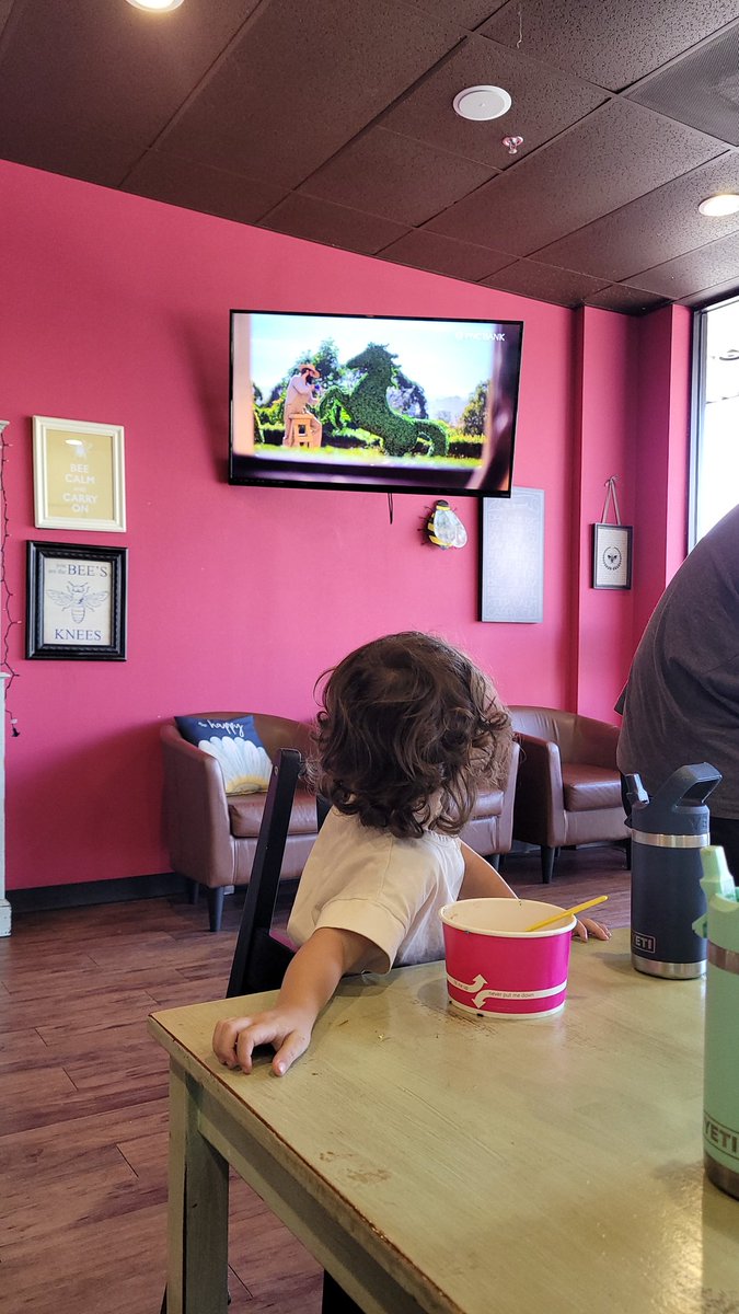 joycelapadula's tweet photo. The rule according to staff is that @chillerbee requires the TV MUST be on. Why? We can't just eat without media?? #chillerbeemontgomery https://t.co/JgXQhnlY49