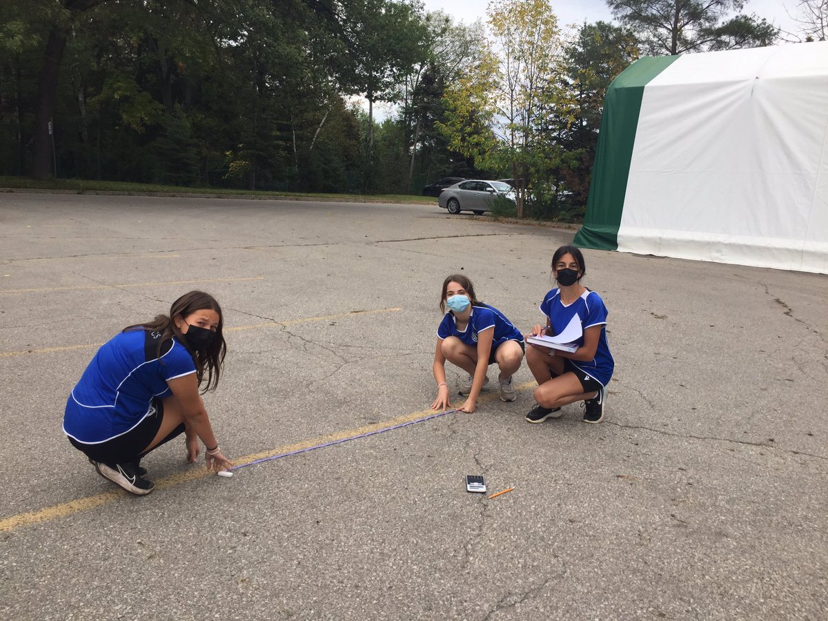 MsGuayHNMCS's tweet photo. It’s #TakeMeOutsideDay today @HNMCS for the Grade 8 Math class as we use Google maps to explore scale drawings of our schoolyard https://t.co/u1KFr2ydVe