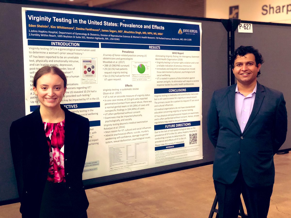 From @ReprodMed, pleased to share the poster presentation from <a href="/HopkinsMedicine/">Johns Hopkins Medicine</a> about #VirginityTesting in the US. We still need more survey respondents. It’s anonymous, takes 3 minutes, ANYONE over 18 and in the US can take. Link in bio and in tweet thread.