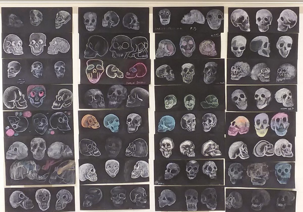 MsTlharris2's tweet photo. Check out what @EdisonHSEagles artists have been up to the last few weeks. They sure know how to show value (light and dark of one color) and form (depth/3D) @monica_bentley1 @drNEKing @FCPSfinearts @FCPSR3 #eaglepride #elementsofart https://t.co/ztpx6TAWob