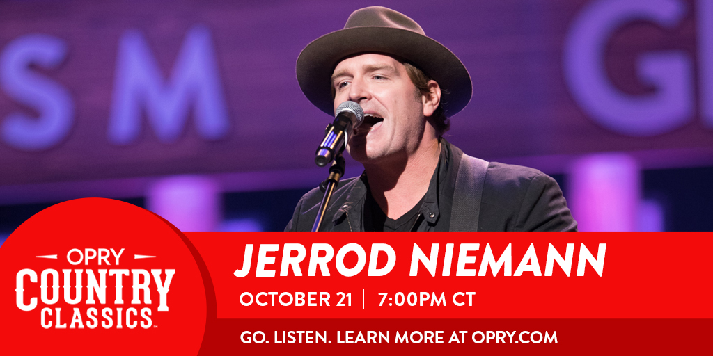 Honored to be playing again at the @opry tomorrow night (10/21)! Go to the link below for tickets, and I hope to see y’all there for a good time! @wsmradio biglink.to/jerrodniemann